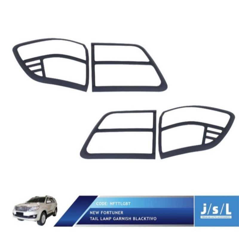 garnis list lampu belakang fortuner 2008-2010 hitam doff