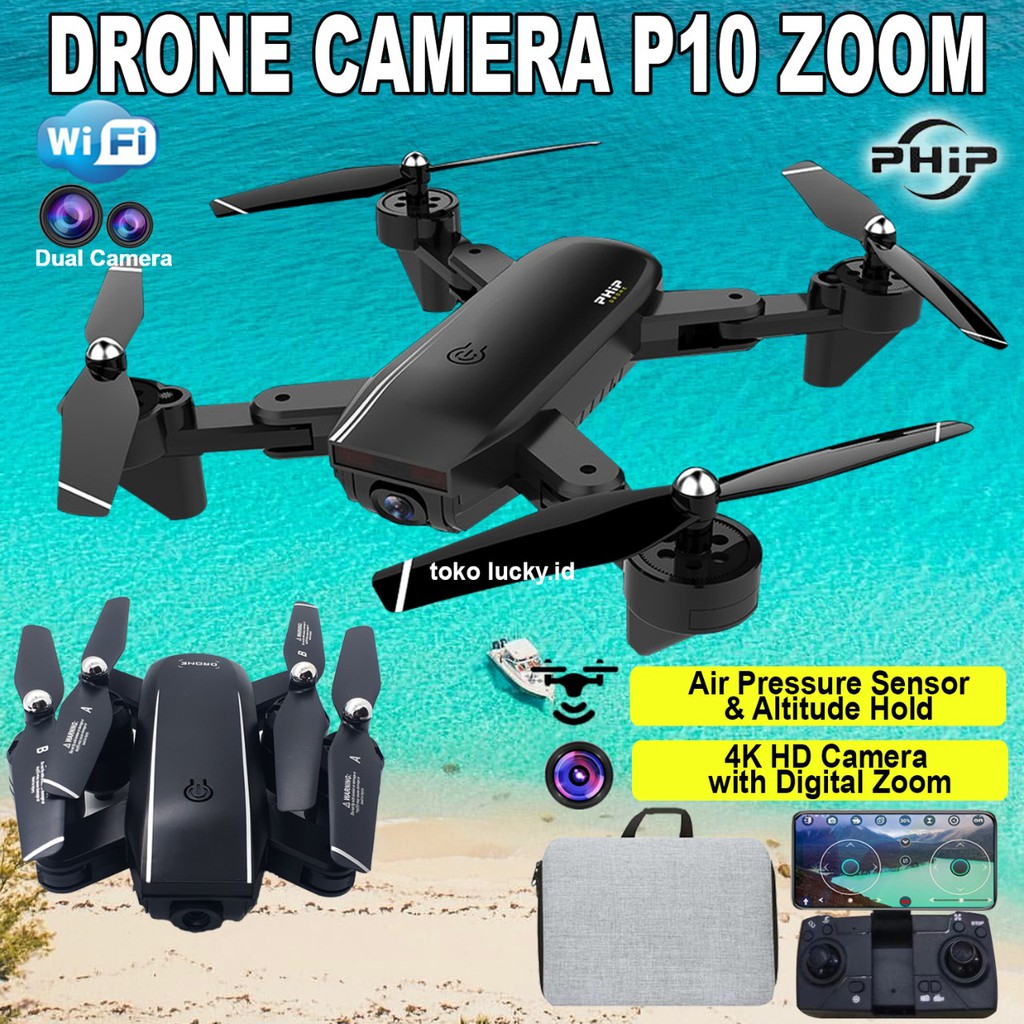 Drone PHIP P10 Murah Camera Zoom 4K HD Quadcopter Remote Control