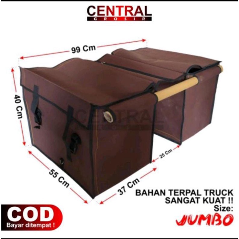 TAS OBROK MOTOR BAHAN TERPAL/KANVAS TAS KURIR TAS POS SUPER KUAT TERLARIS