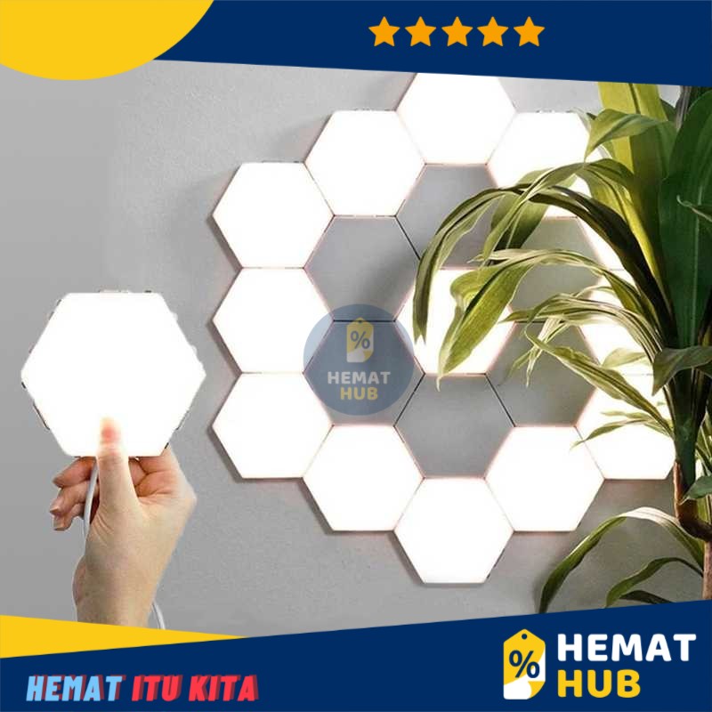 Lampu Dekorasi Dinding Quantum LED Hexagon Paket 3 PCS Rumah Ruang Kamar Studio Estetik