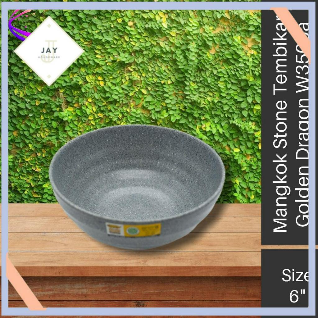 Mangkok Kaki Tembikar 6' W3506A Golden Dragon