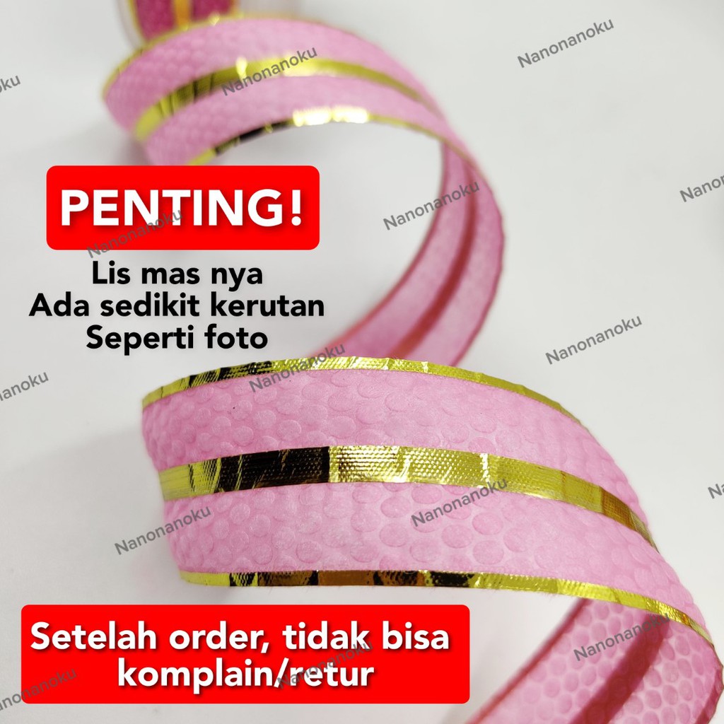 Pita Tisu 3 cm Lis Mas untuk Hampers Souvenir Kado Buket Parsel