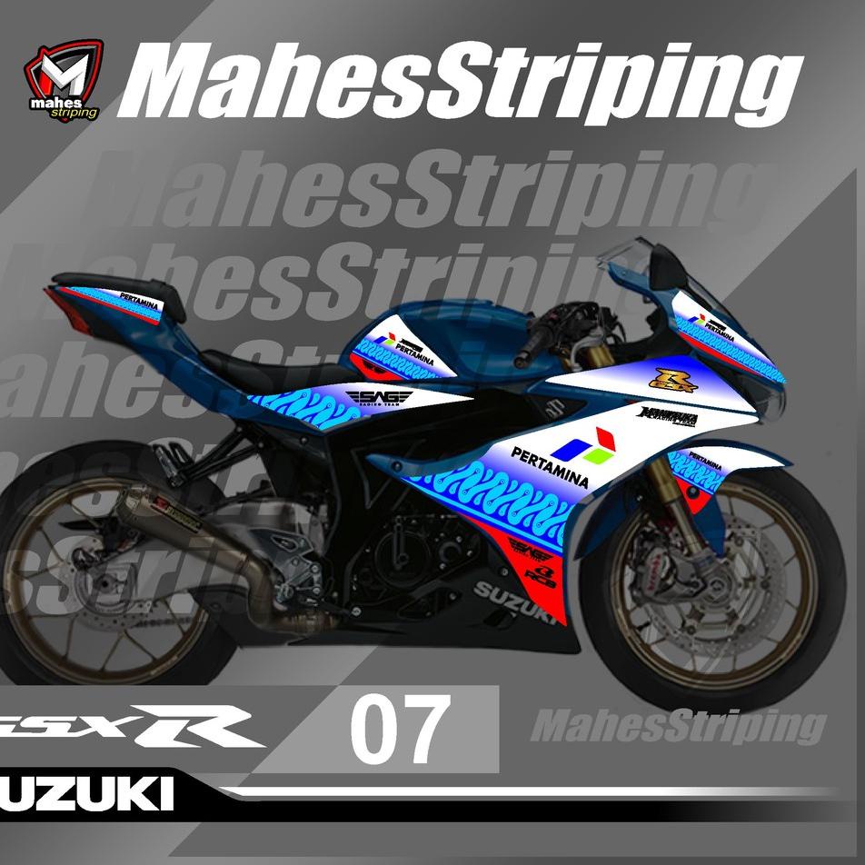 Stiker Striping Variasi Semifull GSX 150 R / GSX R Desain MS-07 Mandalika Pertamina Racing –EG.16Ap2