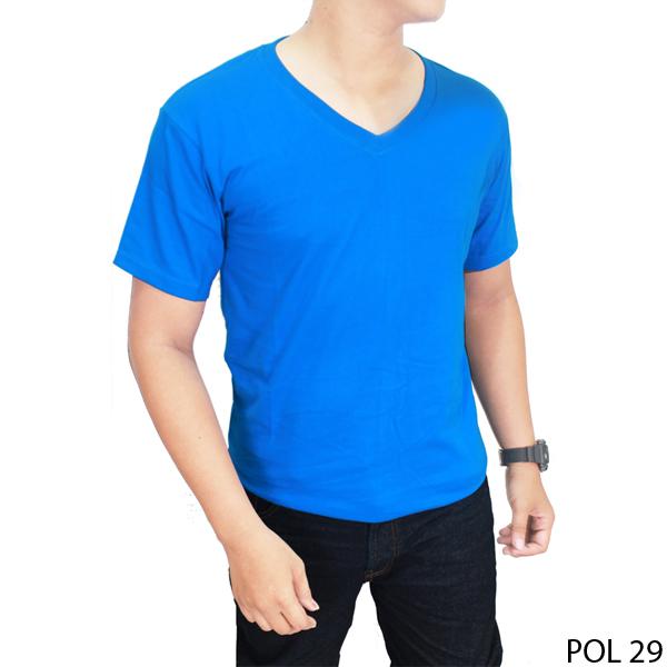 Kaos Polos Turkish Tua Katun Combed Kerah V-neck - POL 29