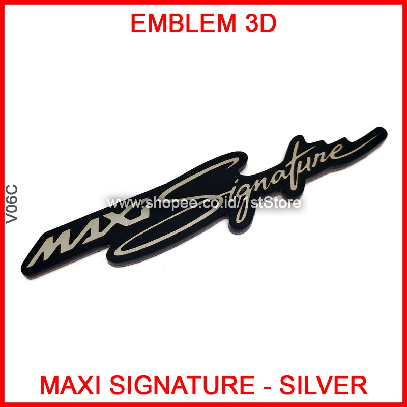 Emblem Maxi Signature Silver Stiker 3D Logo Yamaha New Nmax 150 155 Aerox Lexi 125 Xmax 250 Not Ori