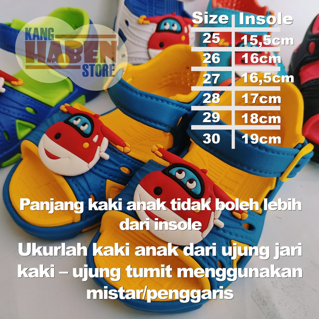 183D Sandal Anak Laki Laki Karakter Superwings Model Kokop Tali Dua Warna Dulux