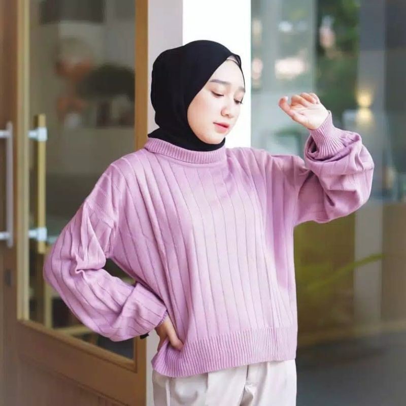 Sweater Cewek Oversize Sweater Rajut Crop Baju Rajut Cewek Baju Rajut Wanita Murah Baju Rajut Knit