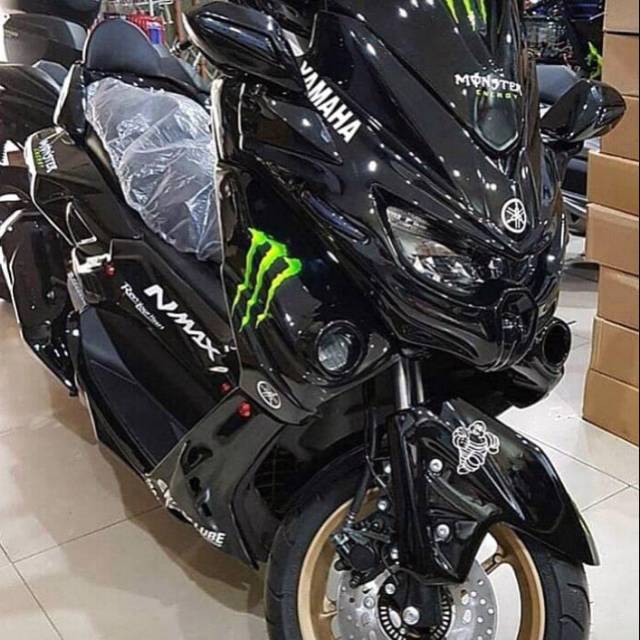 Full Set Body Bodi Predator Yamaha Nmax Old ( 2015-2019 ) Grafist Hitam monster