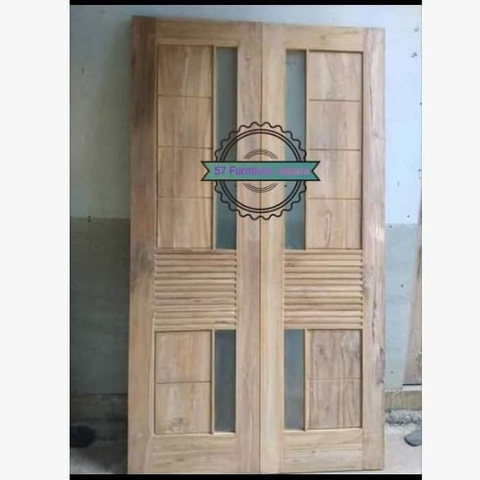 Pintu rumah jati model simpel minimalis + kusen kayu jati mentahan