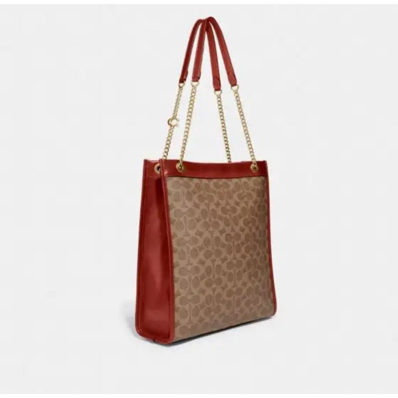 Coach Chain Cashin Tote In Signature Canvas (C6620)