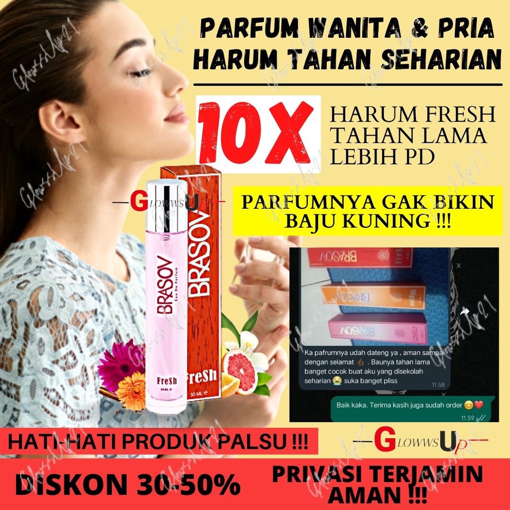 PARFUM WANITA TAHAN LAMA - PARFUM PRIA - BRASOV PARFUM BPOM 50ML - PARFUM BRASOV ORIGINAL - Ungu