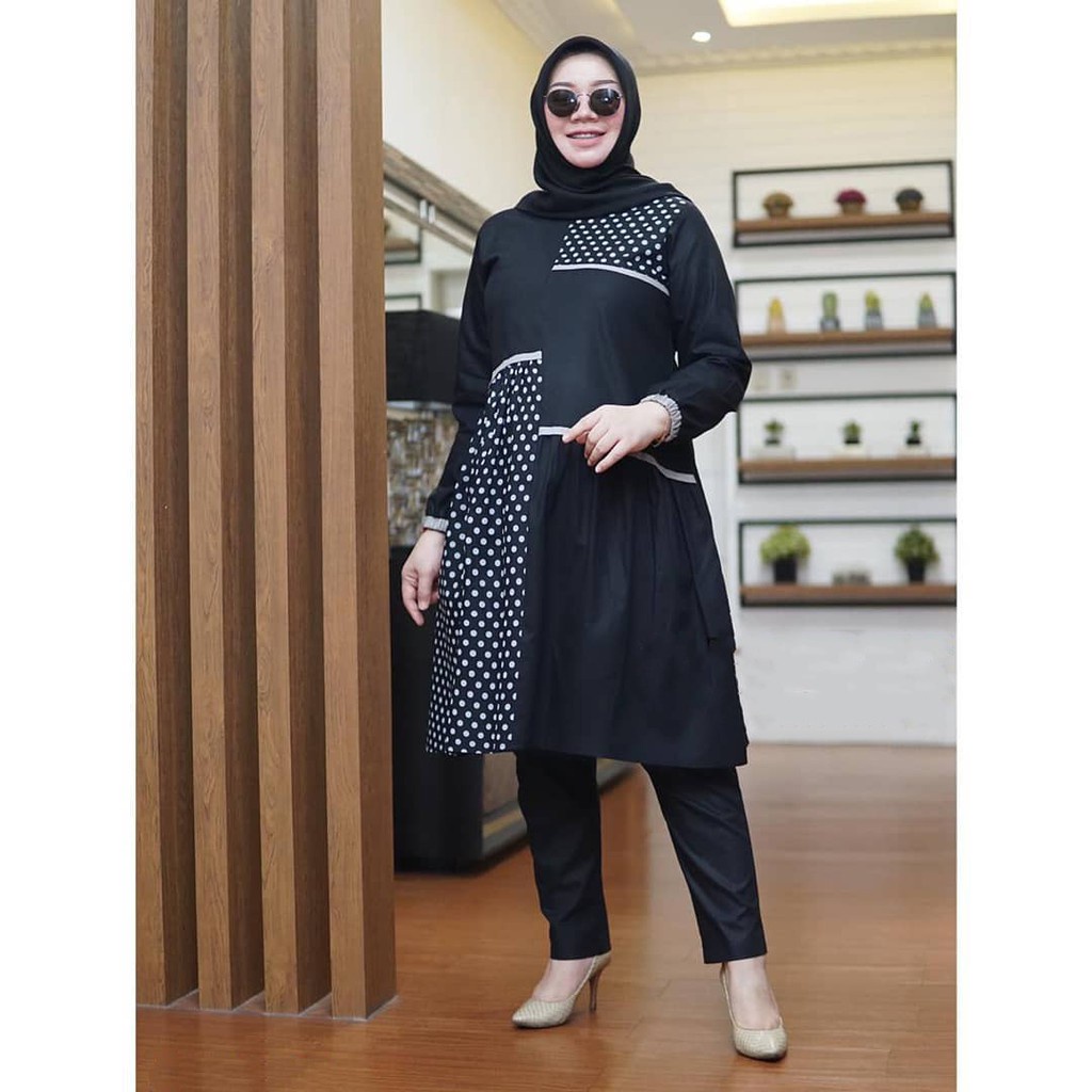 NAURA SET 2IN1 Bahan MOSSCRAPE MIX KATUN (Dapat Baju + Celana)  BAJU SETELAN WANITA TERBARU MODEL  SIMPLE DAN ELEGAN BAJU  SET WANITA HARGA MURAH , BAHAN ADEM , NYAMAN DI PAKAI BAJU SET 2022