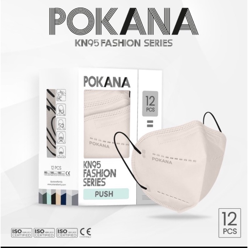 Pokana KN95 6ply Fashion Series earloop surgical face mask