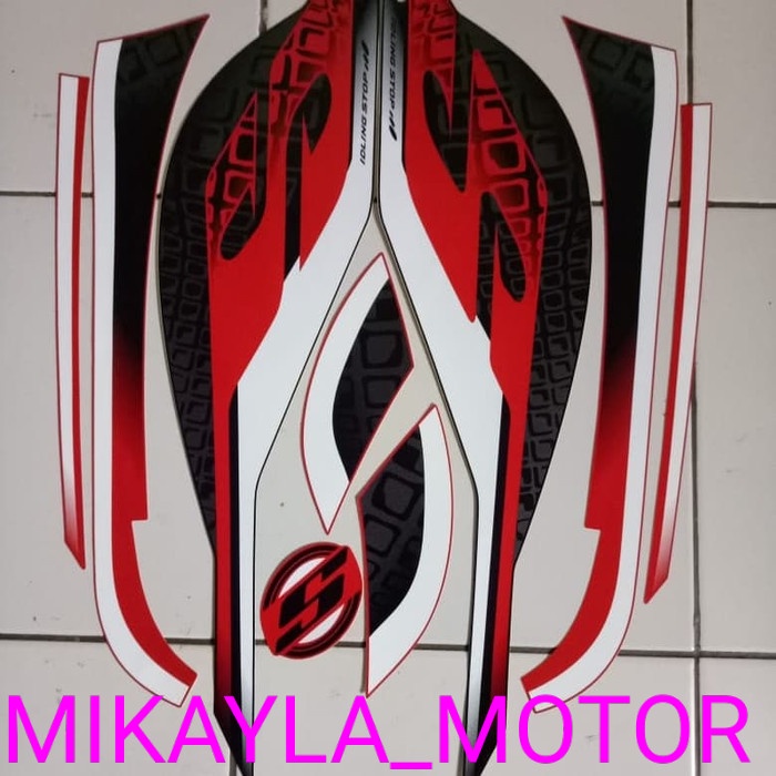 stiker striping Honda Scoopy 2018 merah