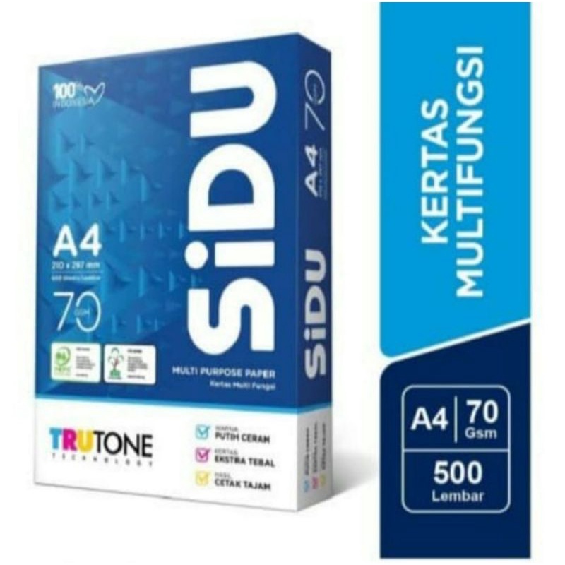 

KERTAS HVS SIDU A4 FC 70 Gram/ KERTAS FOTOCOPY