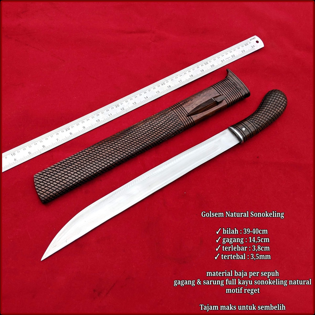 Murah Golsem Jumbo 40cm Kayu Sonokeling Motif