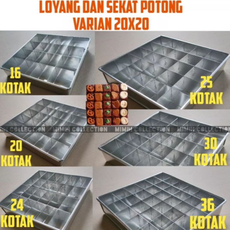 loyang sekat brownies / loyang brownies sekat 20x20 / loyang brownies sekat