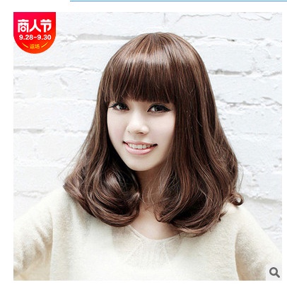 Wig Wanita Model Curly Pendek - Rambut Palsu Gaya Korea 8