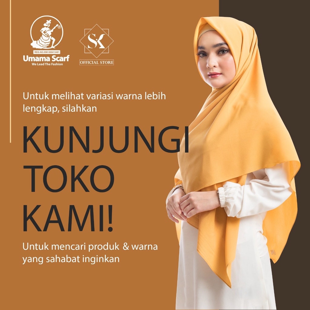 Jilbab Pilih Motif Warna Voal Osaka Motif Metal Logo Umama scarf 110x110cm