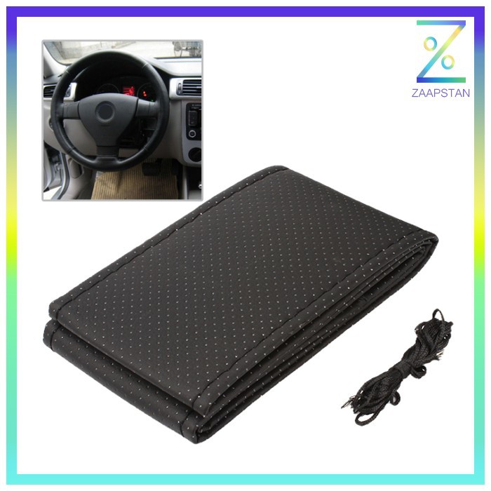 Cover Setir Mobil Kulit DIY Dengan Alat Jahit - RZLX501 - Black