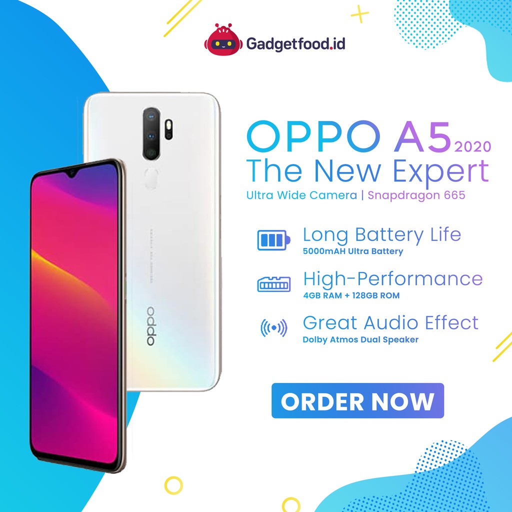 HP OPPO A5 2020 ram 4GB/128GB ORIGINAL GARANSI RESMI TERBARU HP PROMO COD