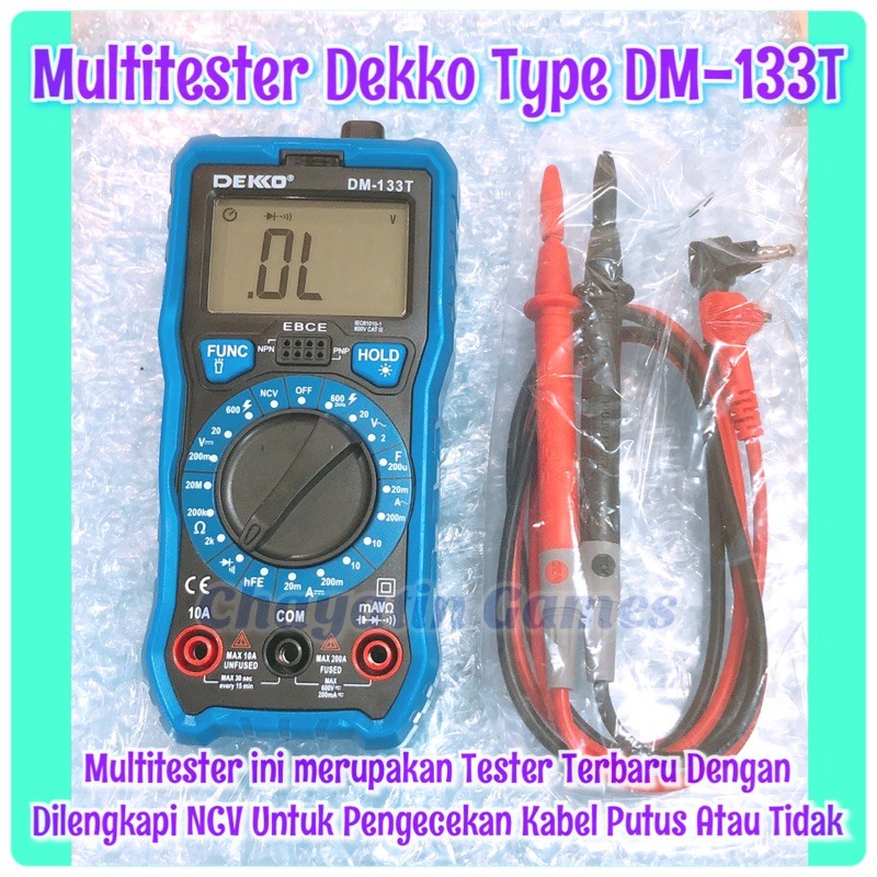 Multitester / Avometer / Tester Digital Merk DEKKO Type DM 133T