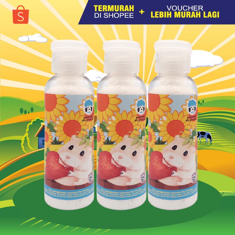 BEDAK HAMSTER - Bedak Hamster Anti Kutu Obat Kutu Hamster Anti Gatal Hamster Powder 100 gr