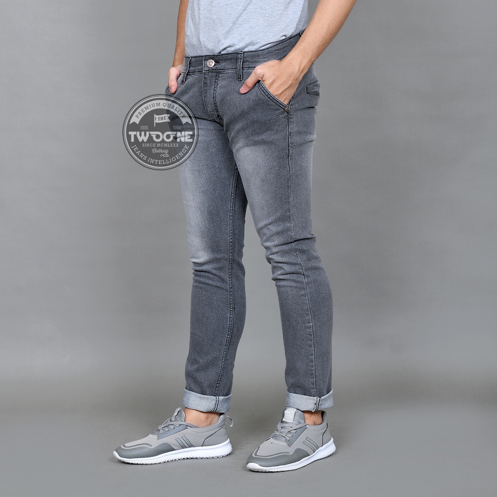 TWO ONE DENIM - Celana Jeans Panjang Pria - Celana Jeans Cowok - Jeans Saku Bobok Pria Denim Stretch