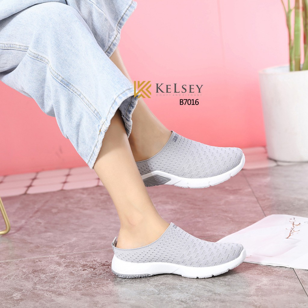 Kelsey Sandals Selop Flyknit Slip On Wanita Kelsey B7016