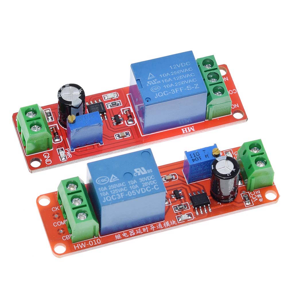 QUINTON 1pcs Time delay relay Module NE555 Delay relay shield Relay Module Adjustable Module For Arduino Durable DC 5V / 12V Controller Relays Timer Switch