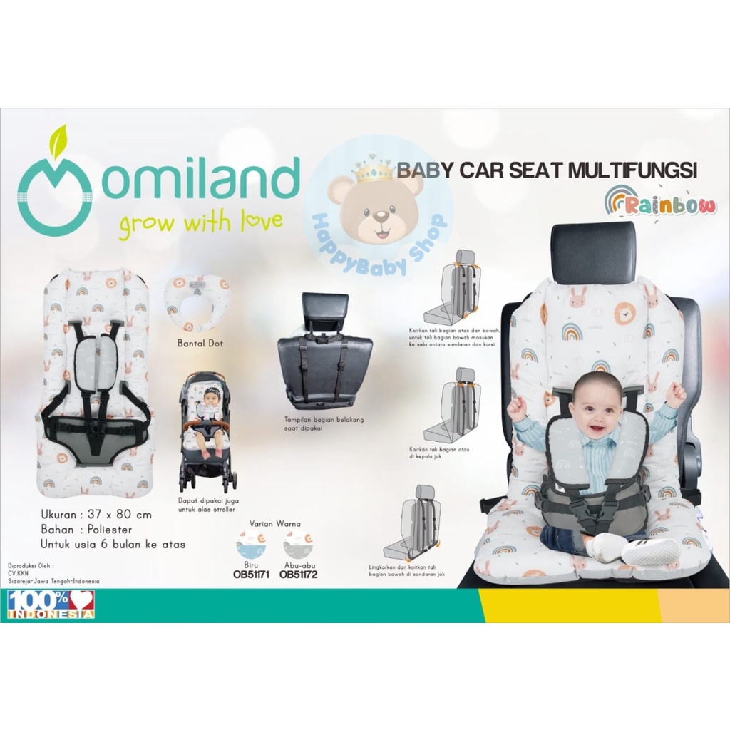 MOMS_ Omiland Baby Carseat Multifungsi Rainbow Series OB51171 / OB51172 TEMPAT DUDUK BAYI DI MOBIL