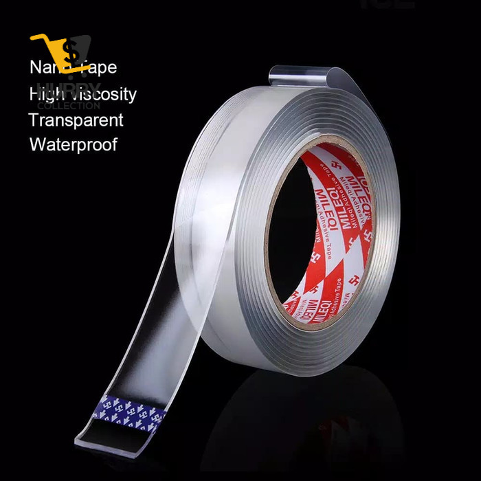 

Nano Magic 2mm x1m adhesive Tape Lakban Bening Double Tape Transparant FREE ONGKIR