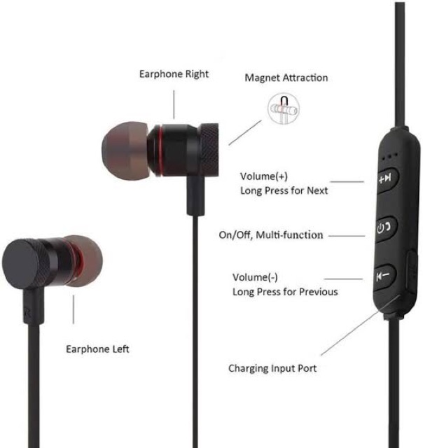 HEADSET BLUETOOTH SPORT MAGNETIC EARPHONE WIRELESS SUARA BAGUS