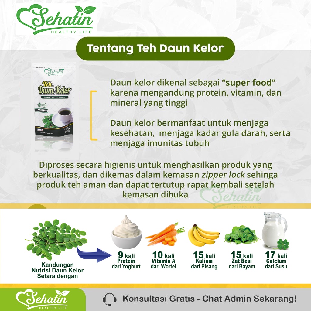 Sehatin Teh Celup Daun Kelor Asli Teh Moringa Oleifera Asi Booster Tingkatkan Imunitas Kelor Organik