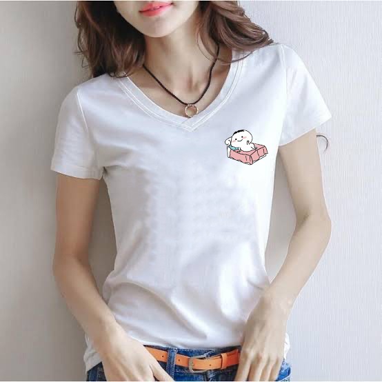 kaos wanita motif pentol pocket / kaos pentol / kaos keren