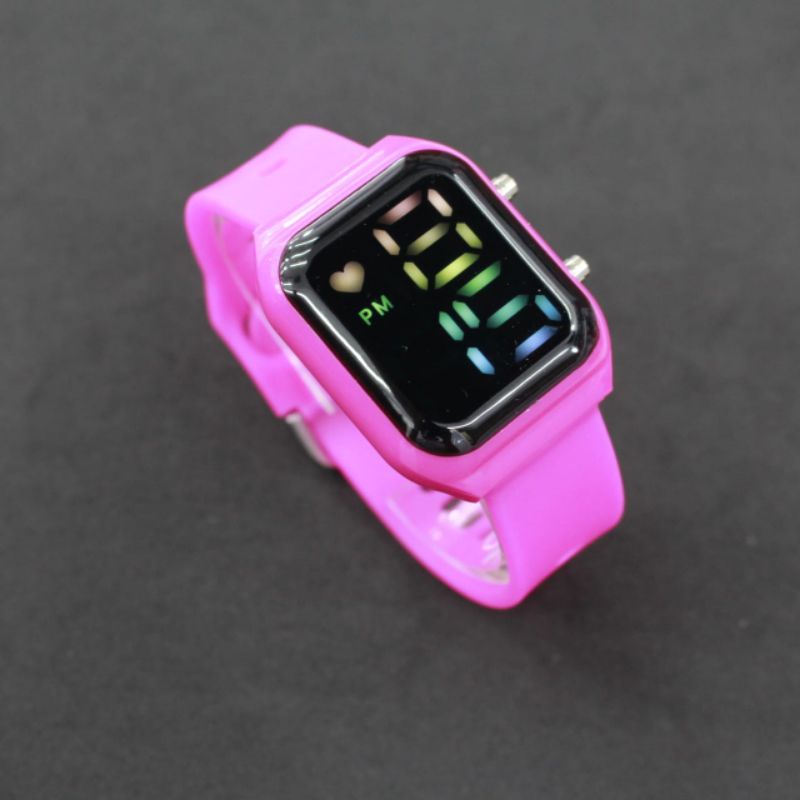 Jam Tangan Unisex Pria Wanita LED Digital Watch A2 Colorfull Rainbow Light