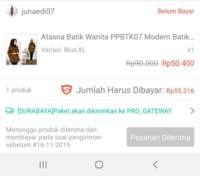 Atasna Batik Wanita Ppbtk07 Modern Batik Cassual/atasanbatik