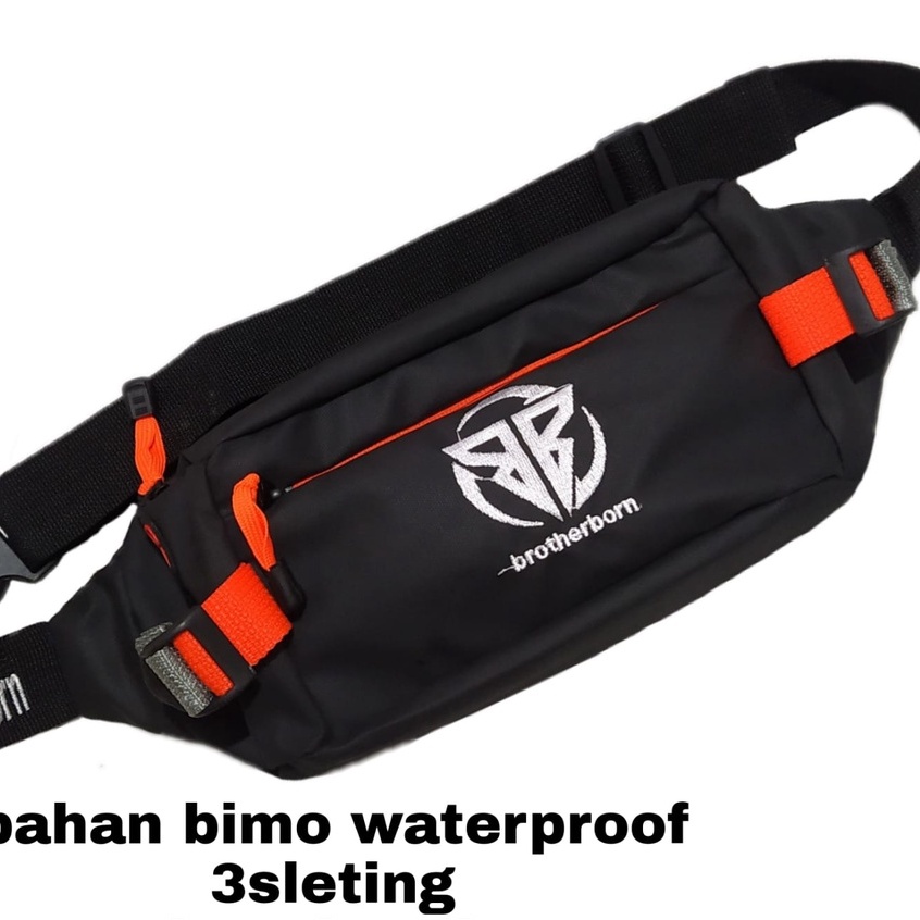 BROTHERBORN SELEMPANG SLINGBAG TAS WAISTBAG PRIA HITAM WATERPROOF BAHAN BIMO