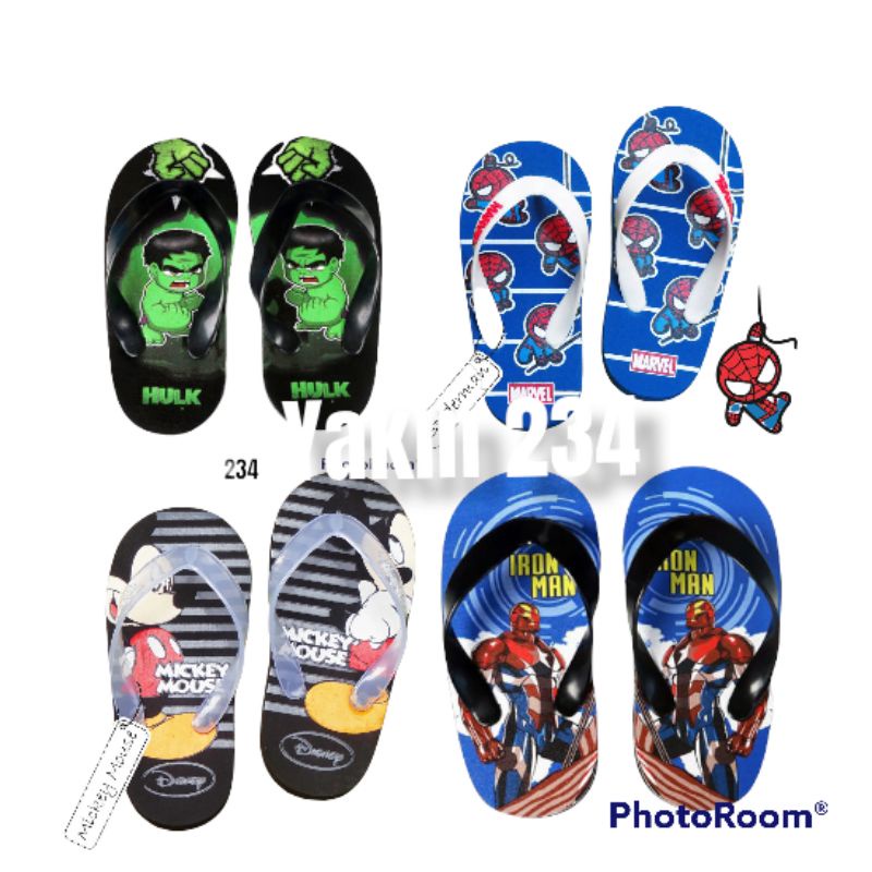 sandal karakter anak cewek-cowok