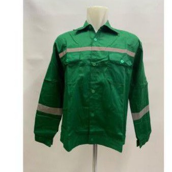 Baju Safety/Seragam Proyek Atasan Lengan Panjang Hijau-M
