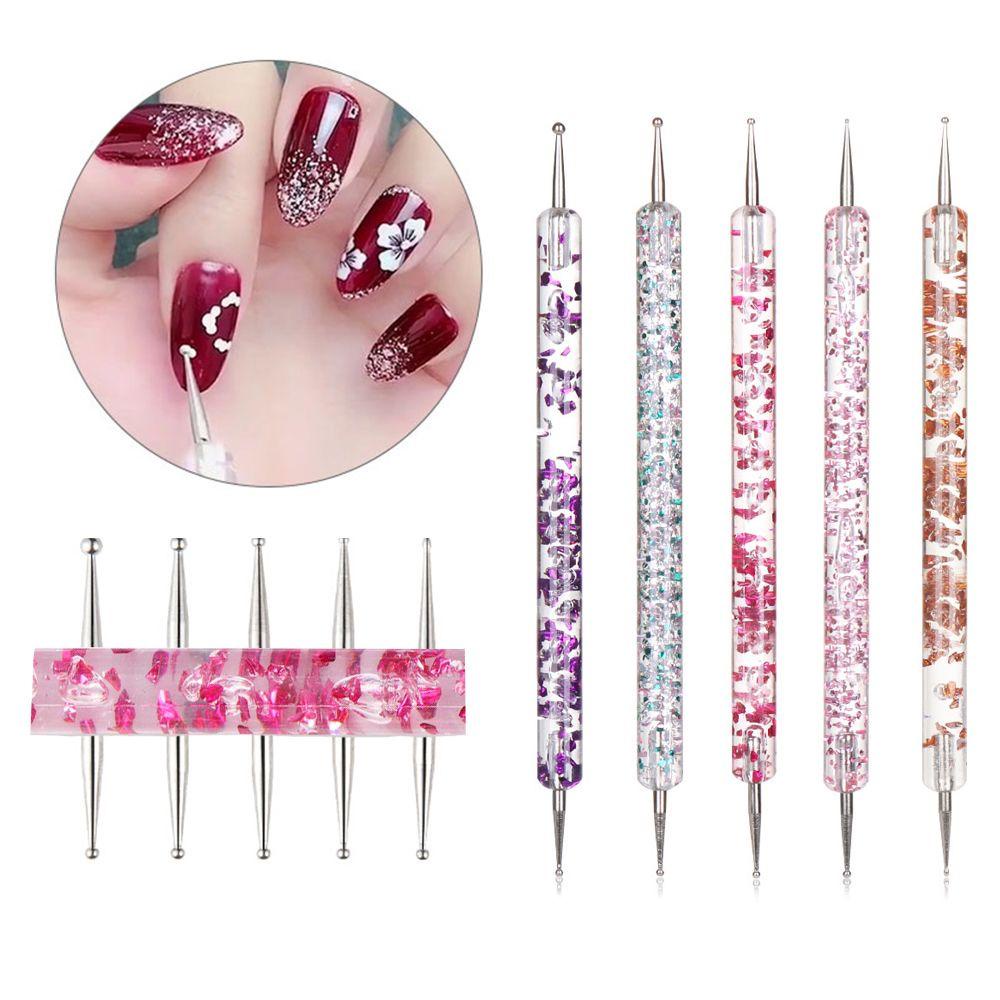 R-flower 5Pcs Dotting Pen Fashion Marbleizing 2arah Lukisan