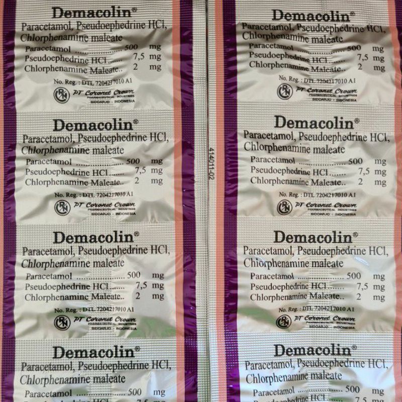 demacolin tablet flu pilek stripan