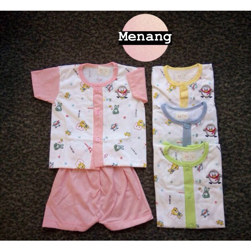 Setelan Tralala 802 Baju Pendek Bayi Kancing Newborn Berkualitas/PAKAIAN BAYI SETELAN USIA0-12 BULAN