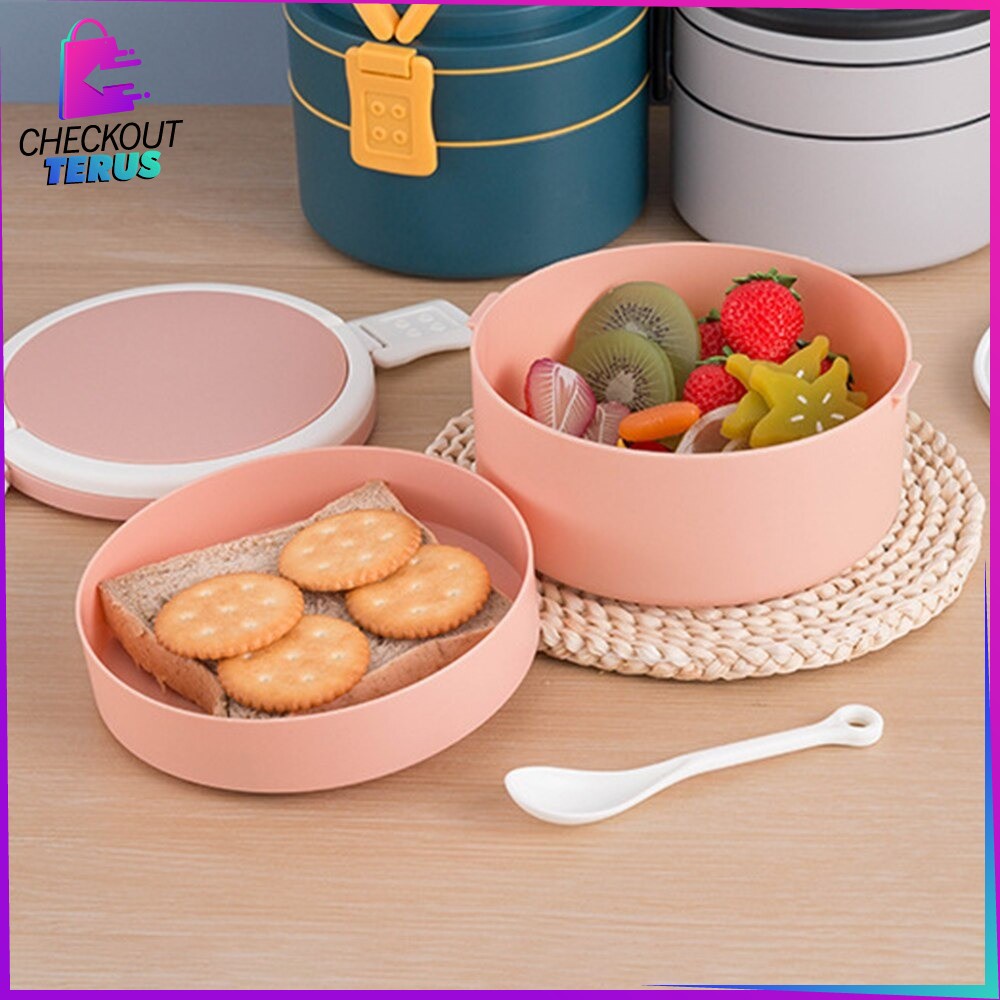 CT C478 Tempat Bekal Makan Double Layer Rantang 2 Tingkat Kotak Makan 2 Tingkat Lunch Box Susun Material Plastik Food Grade