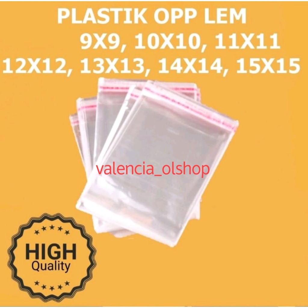 Plastik OPP roti sendok garpu 10x10 12x12 13x13 14x14 15x15 Seal Bening isi 100 lembar / Plastik