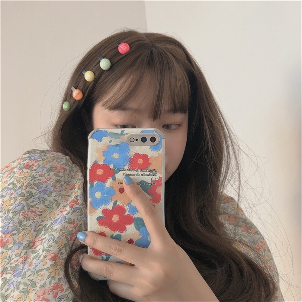 【COD Tangding】10pcs/set Rainbow Candy M Beans Small Hairpin Side Clip INS Korea Lovely Japanese Sweet Girl Fashion Hair Clip