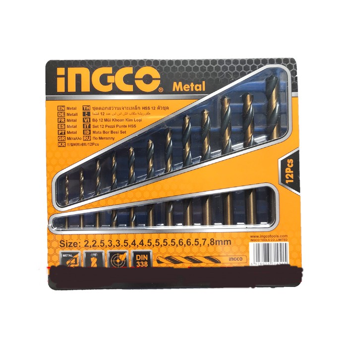 INGCO Set 12 Pcs Mata Bor Besi Metal DRILL BIT