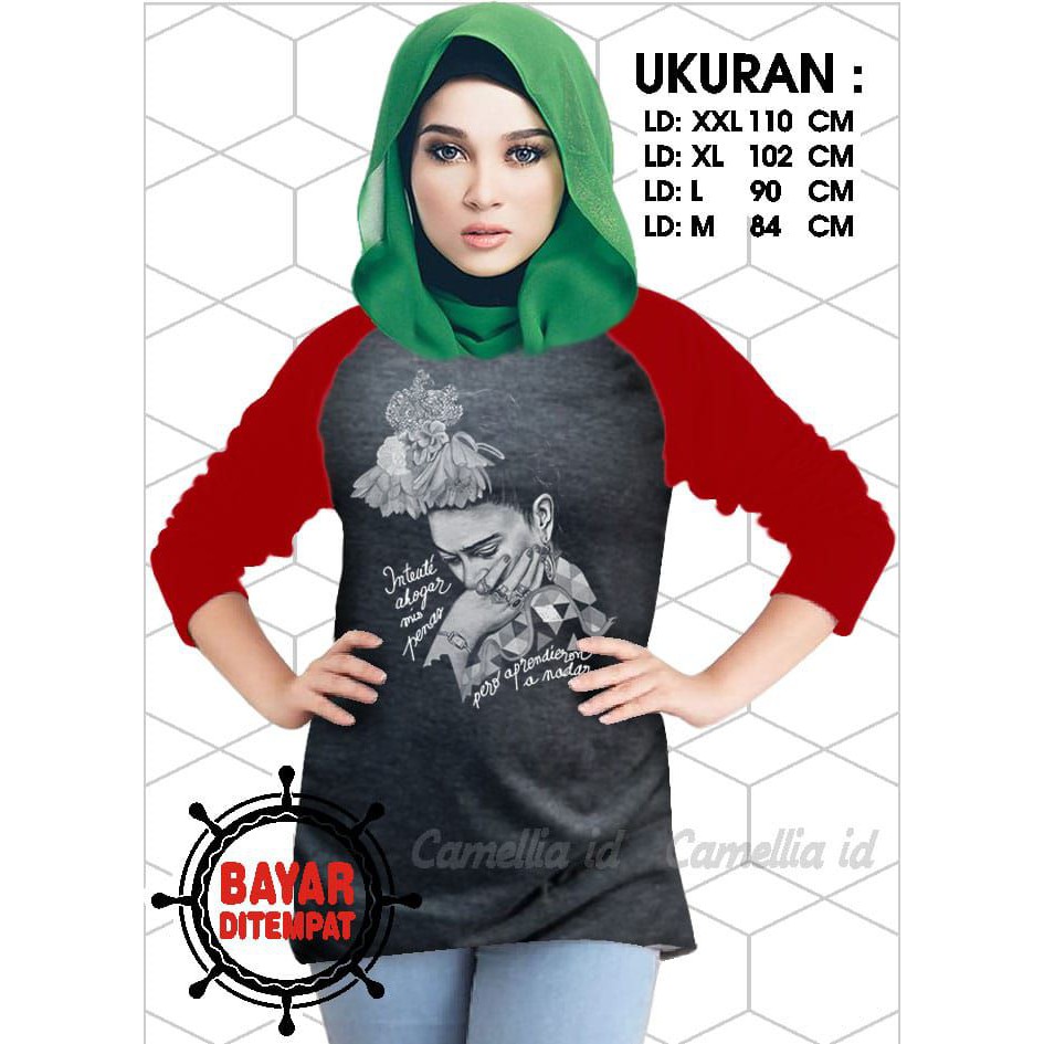 Kaos Raglan (MISS)/Kaos Wanita Lengan 3/4/ Kaos Wanita/ Kaos Cewek/ Kaos Oblong/Misty