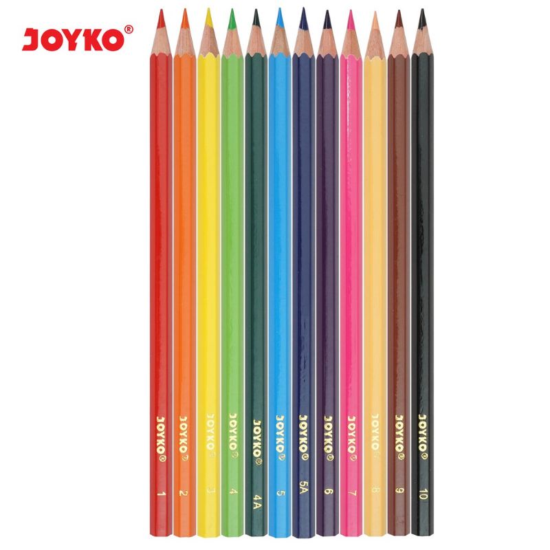 Joyko Pensil Warna joyko panjang Superior Quality Color Pensil isi 24 Hexagonal Grip pensil warna joyko panjang 24 joyko pensil warna isi 12