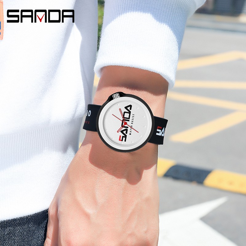 SANDA 3200 Jam Tangan Pria Wanita Analog Tali Silicone Anti Air WATCHKITE WKOS